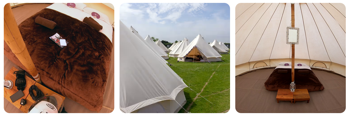 Imágenes de tiendas glamping en el Tourist Trophy